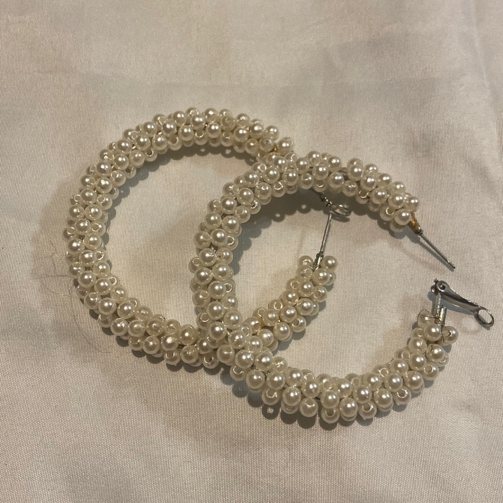 Pearl Hoop Earrings